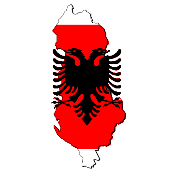 Mappa e bandiera di Albania