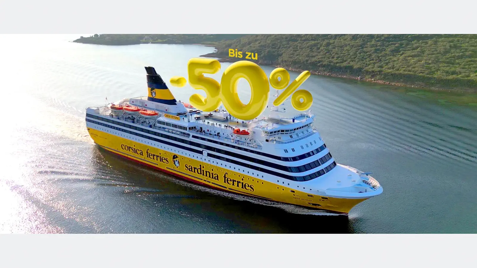 Corsica Ferries Sommerrabatt - im Special Tarif 50% sparen.