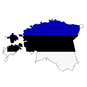 Mappa e bandiera di Estonia