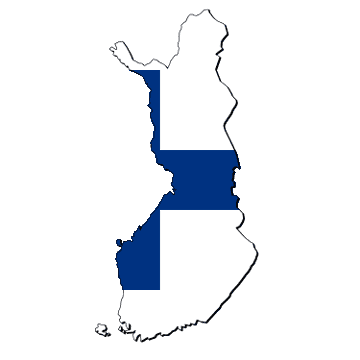 Mappa e bandiera di Finlandia