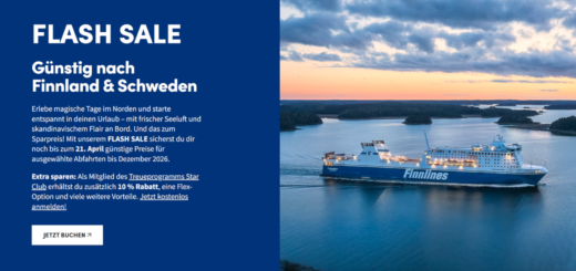 Finnlines Flash Sale 2026 con sconti sui biglietti dei traghetti a destinazione della Finlandia e della Svezia.