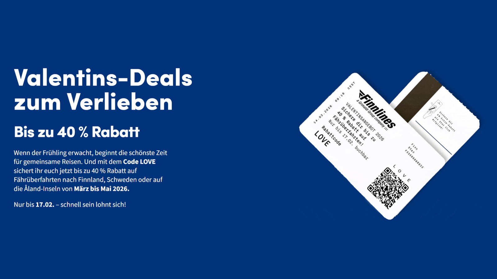 Finnlines: offerta di San Valentino con sconti fino al 45%.