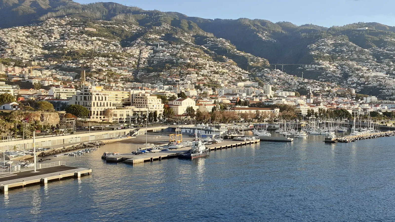Vista della città portuale di Funchal, sull'isola di Madeira.