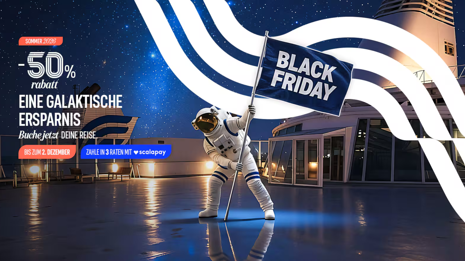 Grandi Navi Veloci - GNV Black Friday 2025 con il 50% di sconto su tutti i collegamenti in traghetto