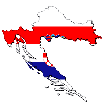 Mappa e bandiera di Croazia