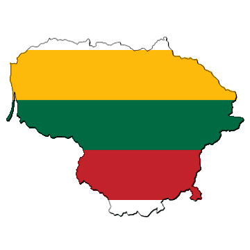 Mappa e bandiera di Lituania