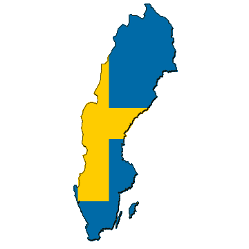 Mappa e bandiera di Svezia