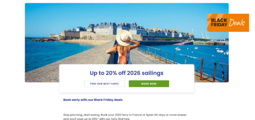 Offerta del venerdì nero di Brittany Ferries con il 20% di sconto.